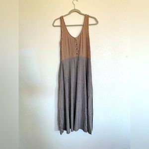 Bel Kazan Black and Tan Striped Summer Dress. Like new. Size M.